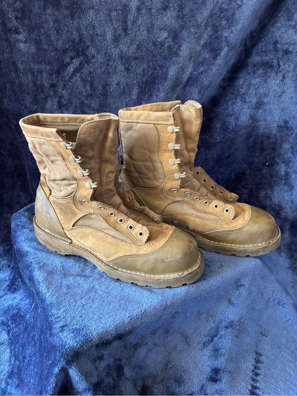 Danner Brown Leather Canvas Combat Boots USMC RAT 8” MOJAVE ST Men’s 9 W